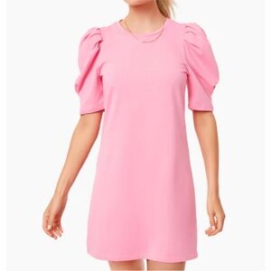 Tuckernuck Pomander Place Stella Puff Sleeve Pink Tshirt Dress Womens Size XS